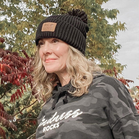 VIBE COTTON CASHMERE POM HAT | BLACK