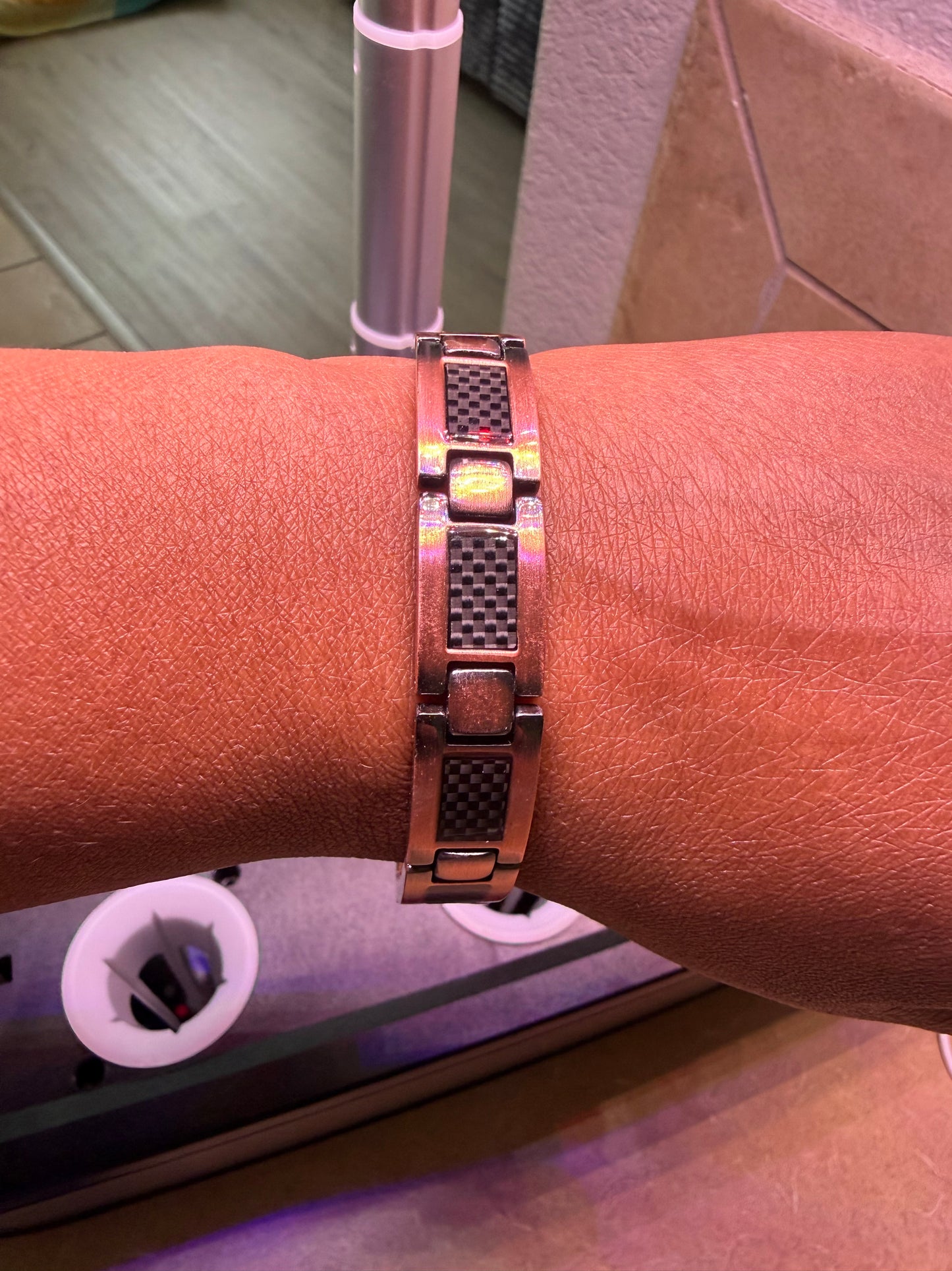 Men's Pure Copper Magnetic Bracelet — Carbon Fiber Energy Band