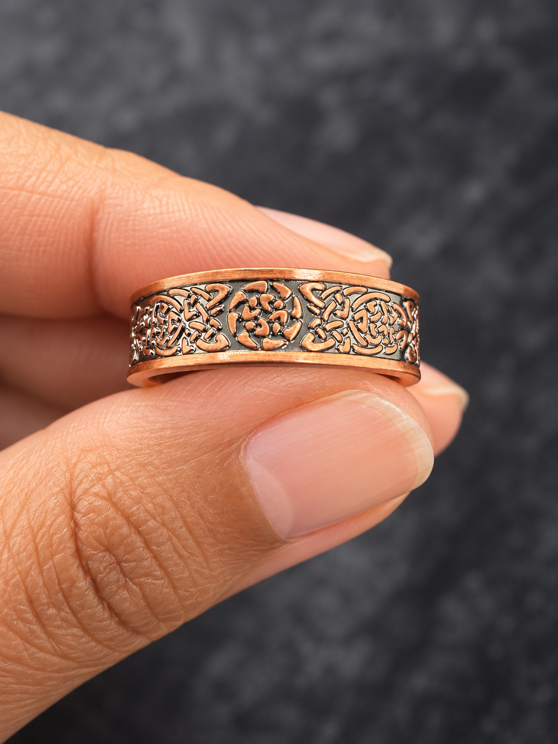 Sacred Bloom Pure Copper Adjustable Magnetic Ring