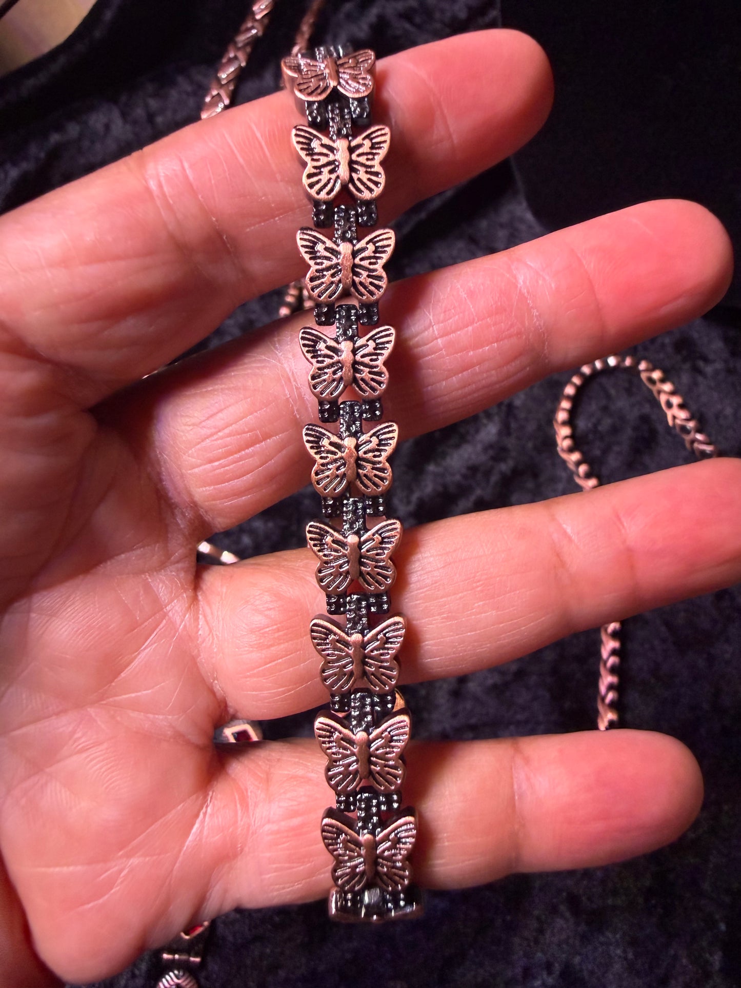 Sacred Butterfly Copper Magnetic Bracelet — 9 Inch
