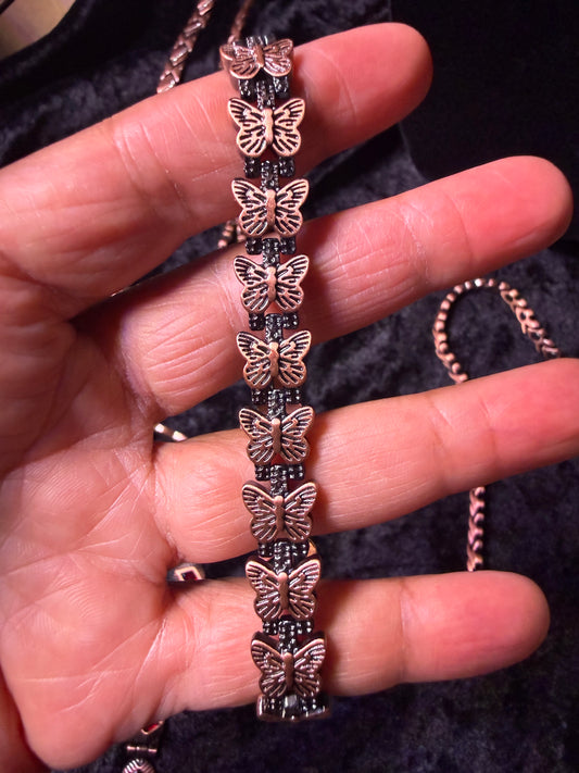 Sacred Butterfly Copper Magnetic Bracelet — 9 Inch