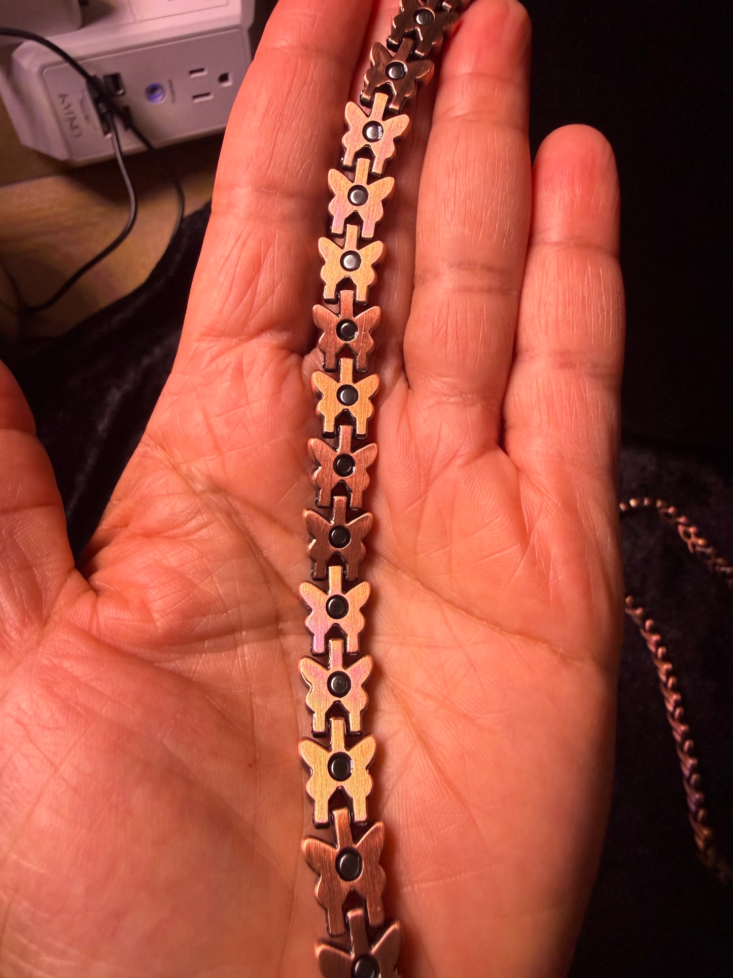 Sacred Butterfly Copper Magnetic Bracelet — 9 Inch