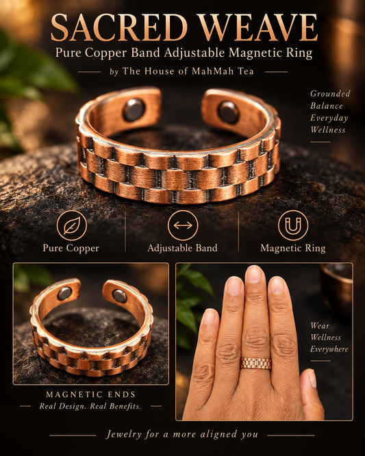 Sacred Weave Pure Copper Adjustable Magnetic Ring product photograph