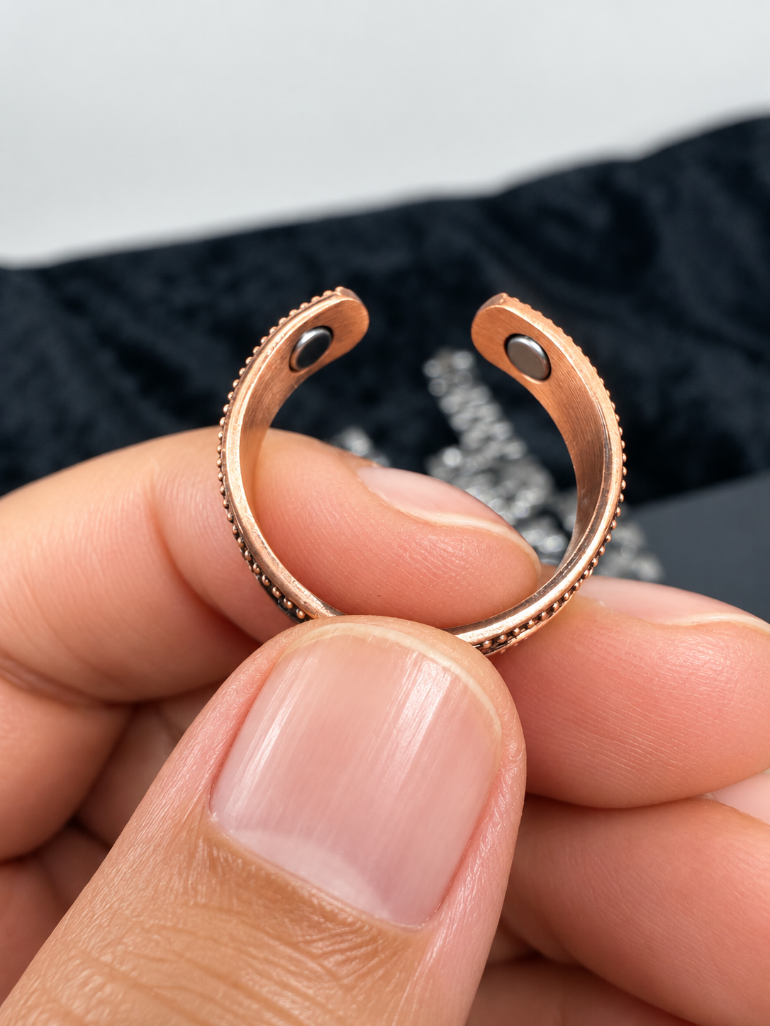 Sacred Rose Copper Magnetic Ring (2 or 4 magnets) product photograph