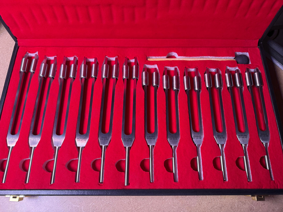 SACRED TONES™ Resonance Forks — 12-Piece Weighted Stainless Steel Planetary Set