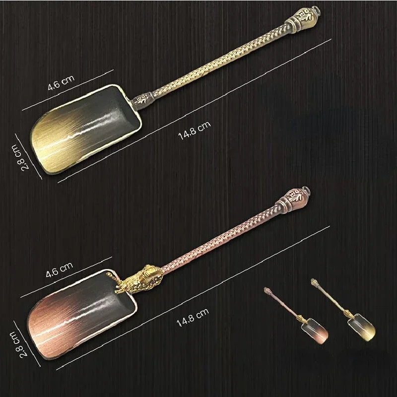 Shovel-Shaped Copper Tea Spoon — Retro Kung Fu Tea Tool