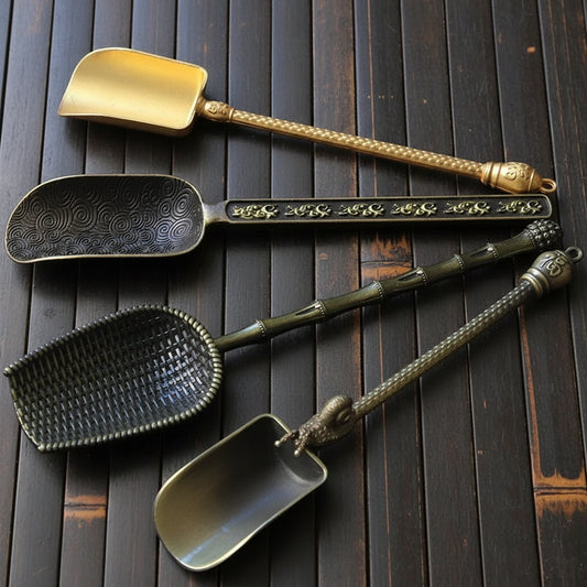 Shovel-Shaped Copper Tea Spoon — Retro Kung Fu Tea Tool