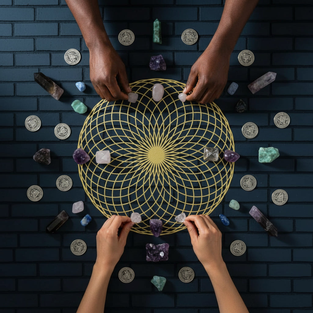 Mystic Yantra Sacred Geometry Metal Wall Art (16x16)