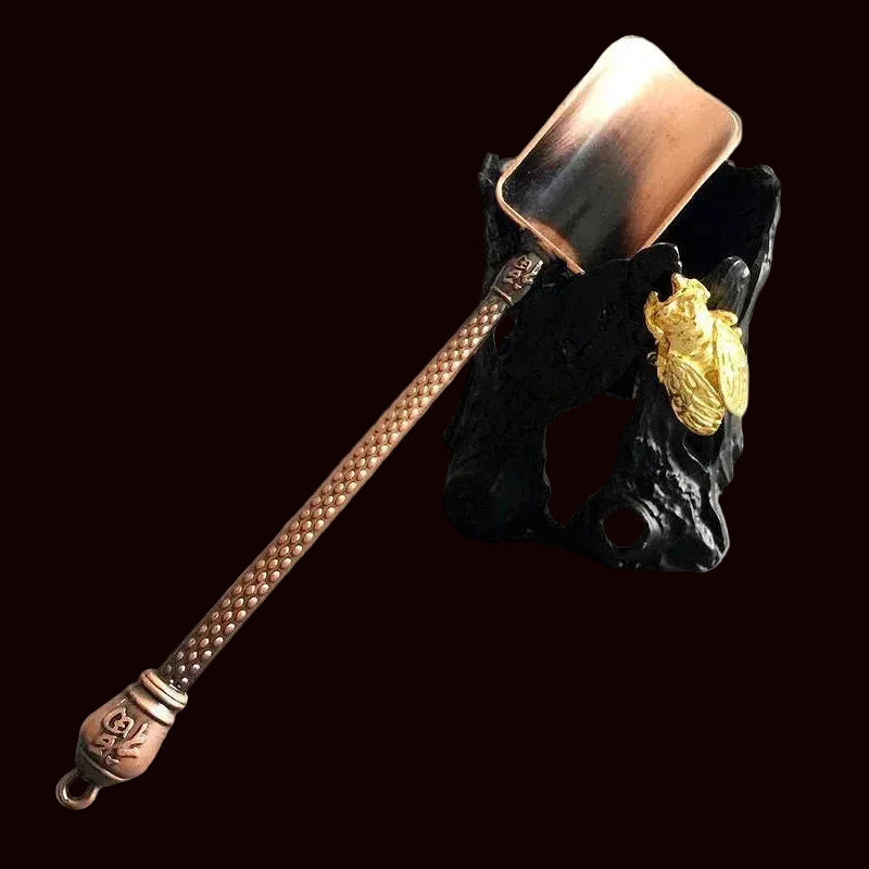 Shovel-Shaped Copper Tea Spoon — Retro Kung Fu Tea Tool