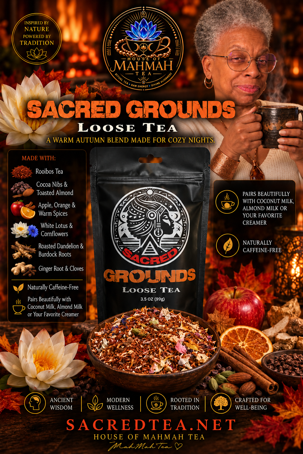 SACRED GROUNDS — Autumn Rooibos & Root Loose Tea