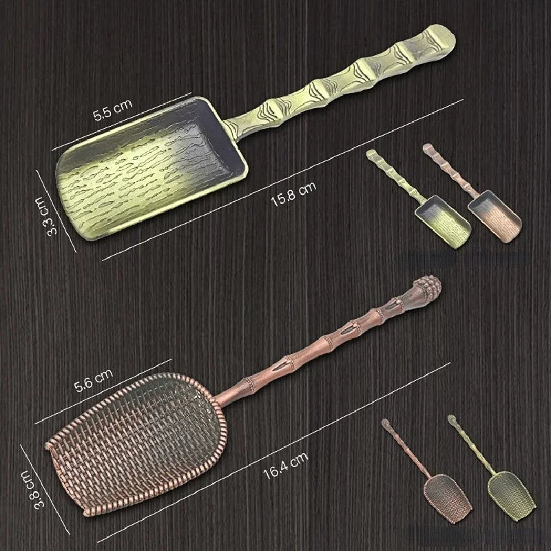 Shovel-Shaped Copper Tea Spoon — Retro Kung Fu Tea Tool