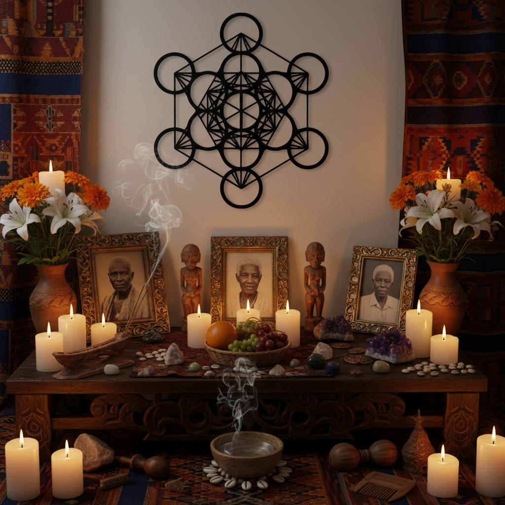 Metatron’s Cube Metal Wall Art – Sacred Geometry Grid (12×12 in)