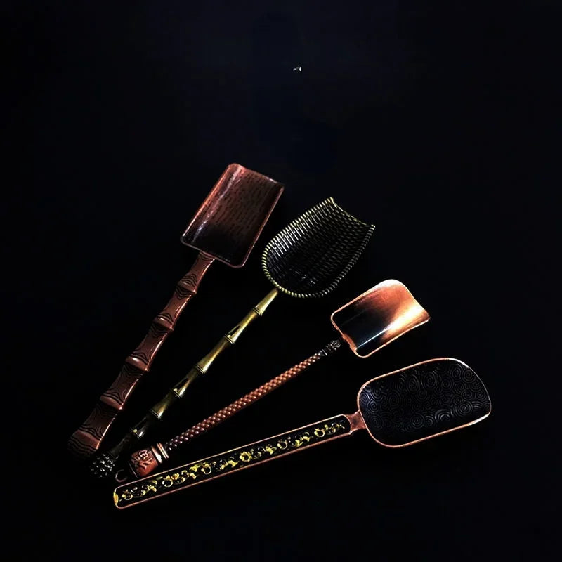 Shovel-Shaped Copper Tea Spoon — Retro Kung Fu Tea Tool