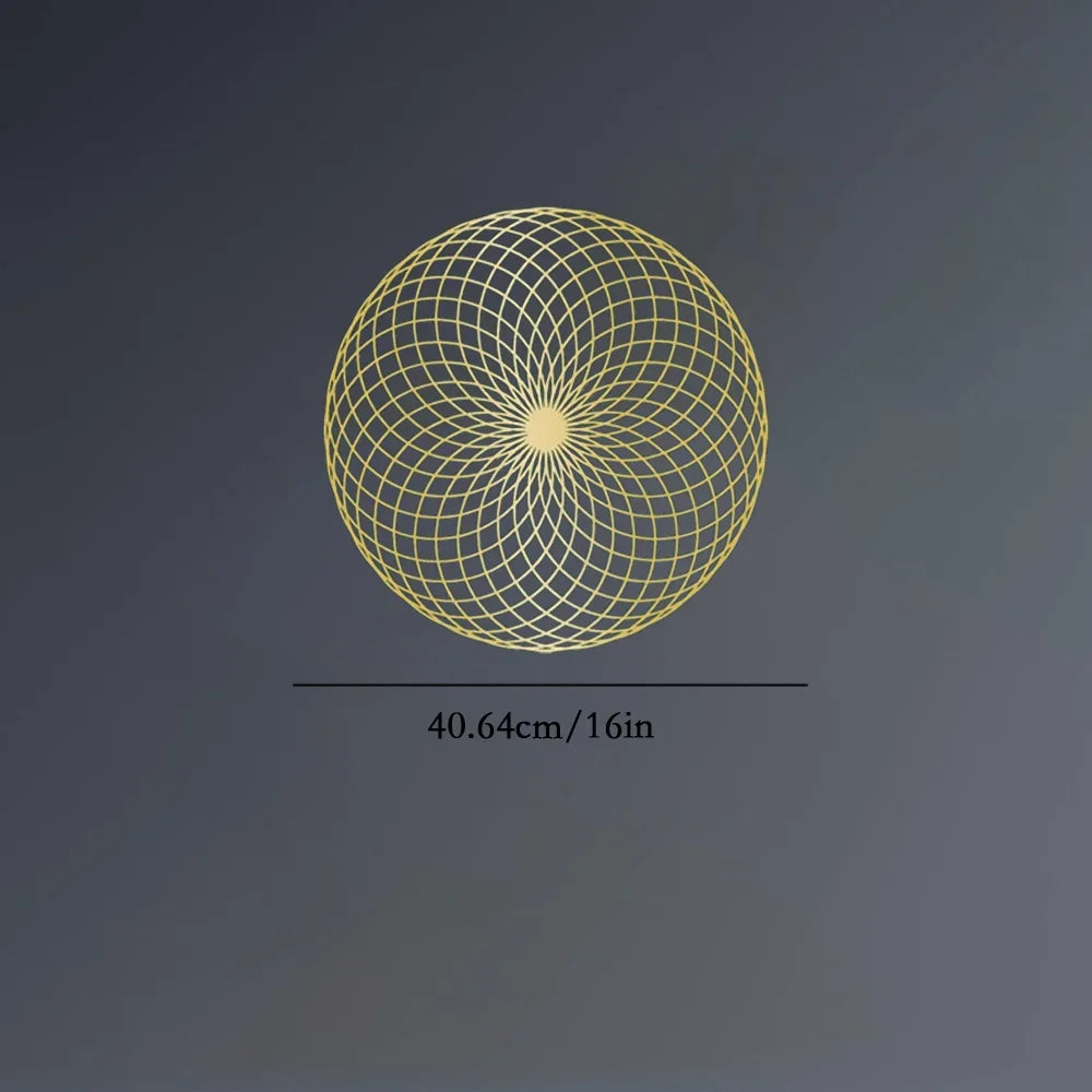 Mystic Yantra Sacred Geometry Metal Wall Art (16x16)