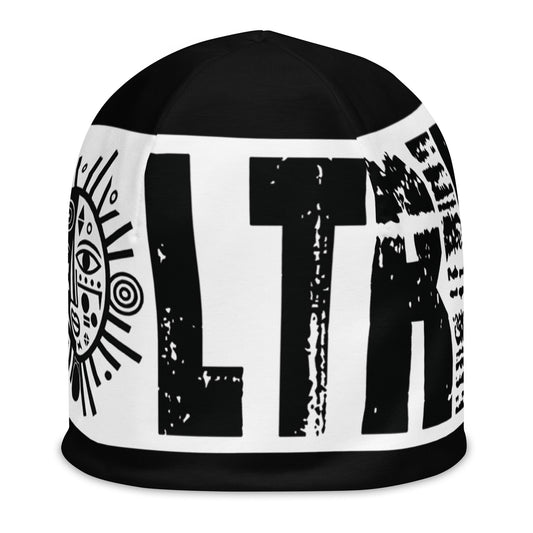 SOL-TRIBE BEANIE,(LARGE PRINT-BLACK) UNISEX