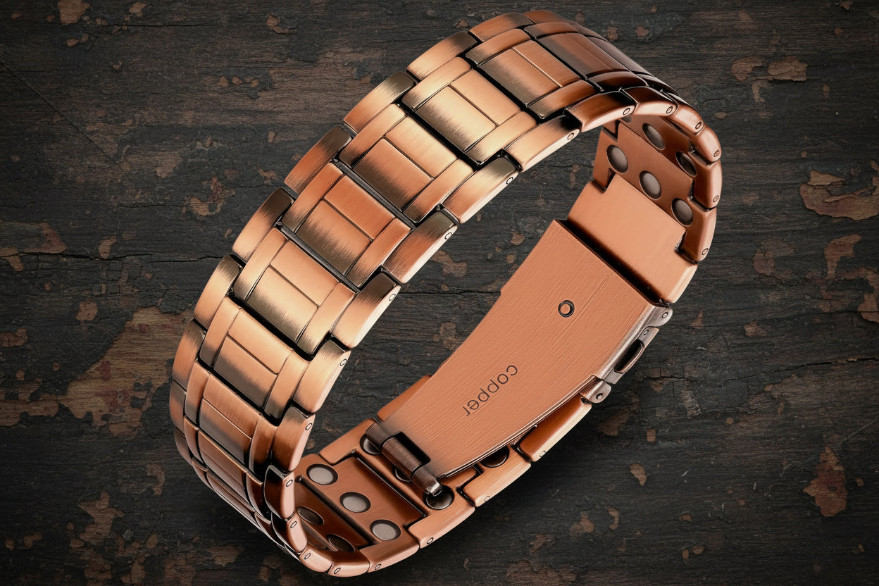 Sacred Tea Men’s Copper Bracelet with 3X Ultra Strength Magnets