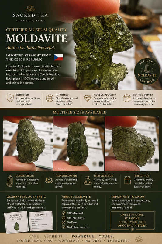Certified MOLDAVITE - RARE EARTH STONE (Museum Quality)