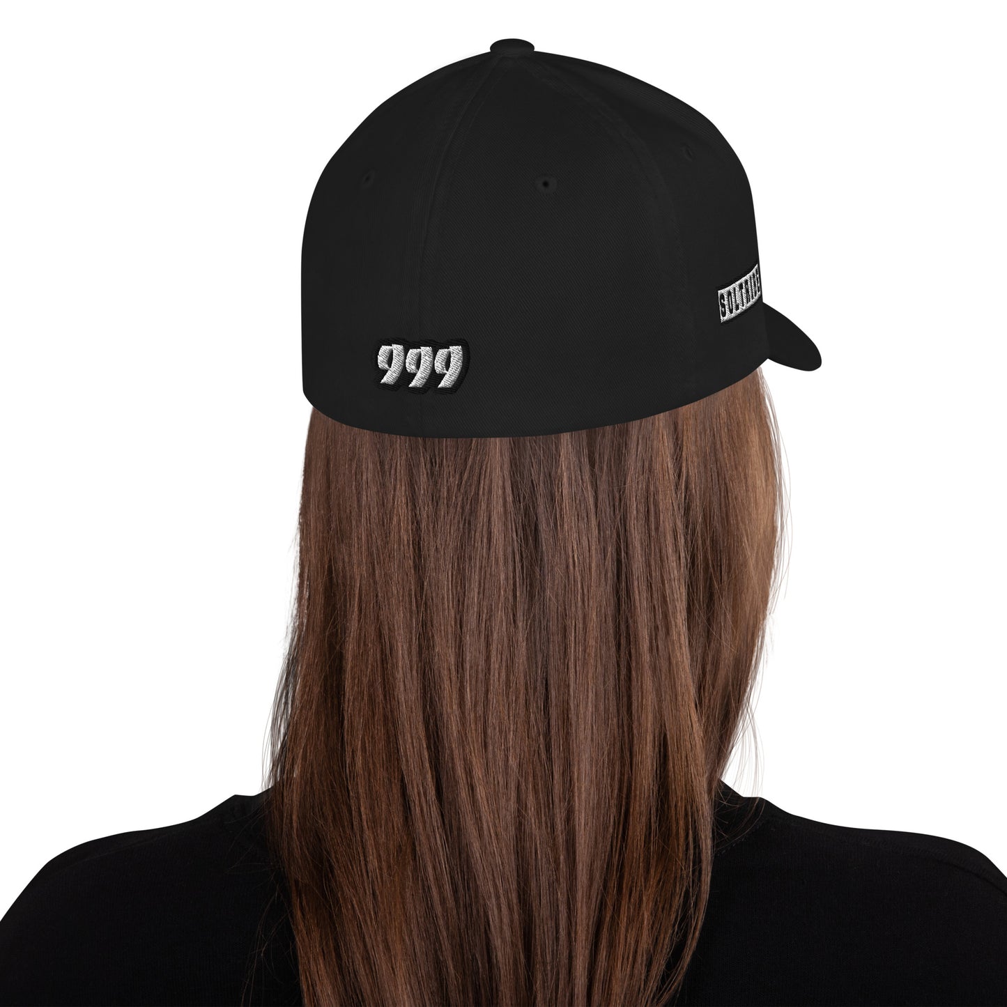 FEMI-999 BLACK WHITE LOGO Structured Twill Cap