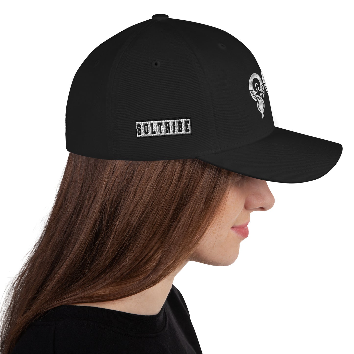 FEMI-999 BLACK WHITE LOGO Structured Twill Cap