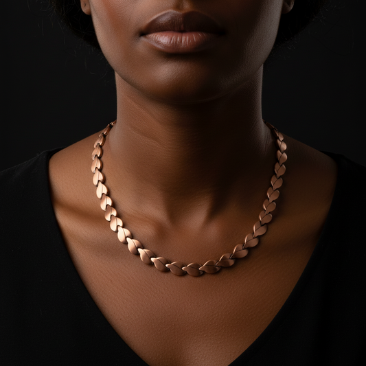 22" Copper Magnetic Energy Necklace (copper leaf)