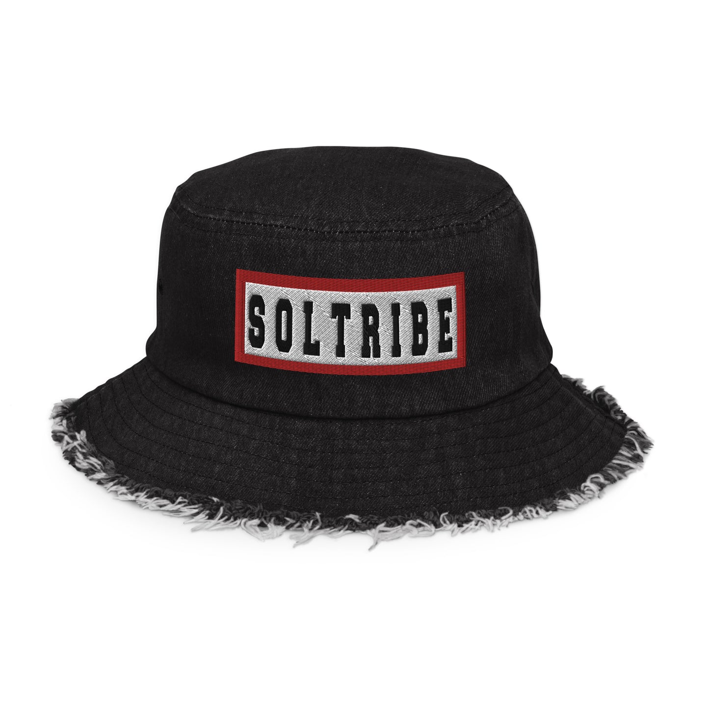 SOL-TRIBE Distressed denim bucket hat