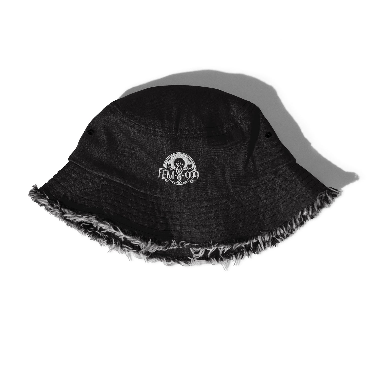 FEMI-999 Distressed denim bucket hat