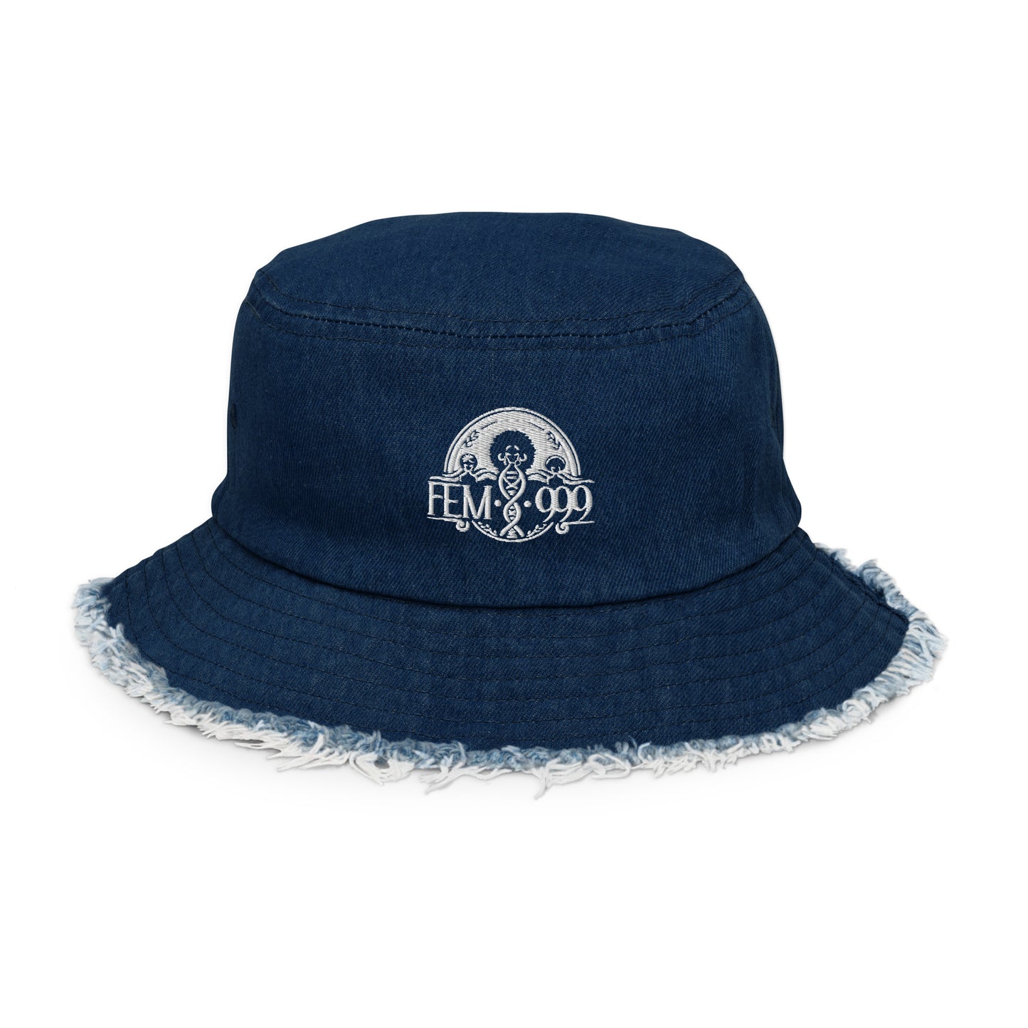 FEMI-999 Distressed denim bucket hat