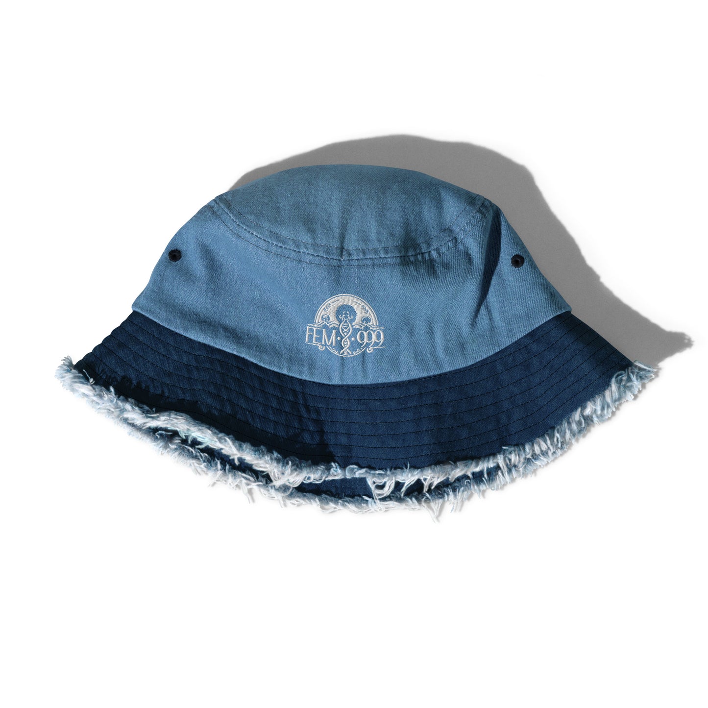 FEMI-999 Distressed denim bucket hat