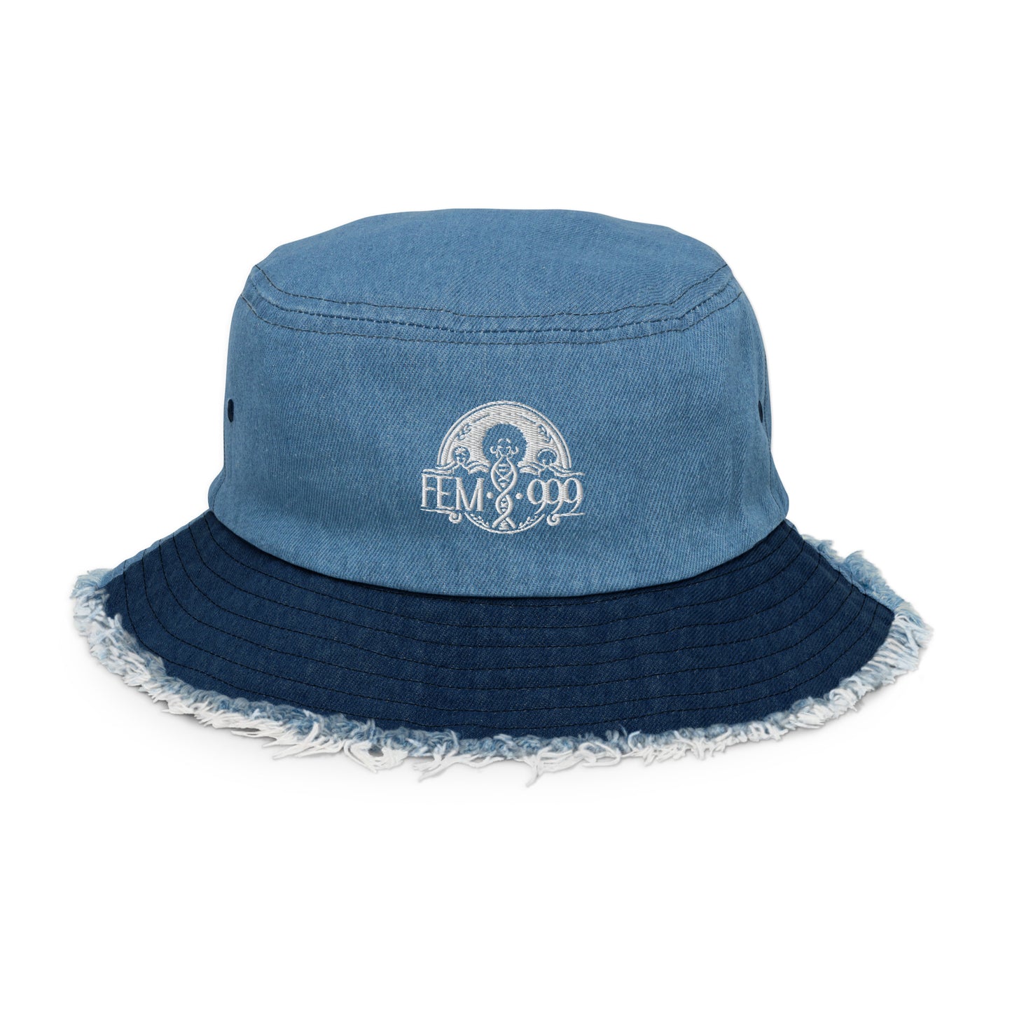 FEMI-999 Distressed denim bucket hat