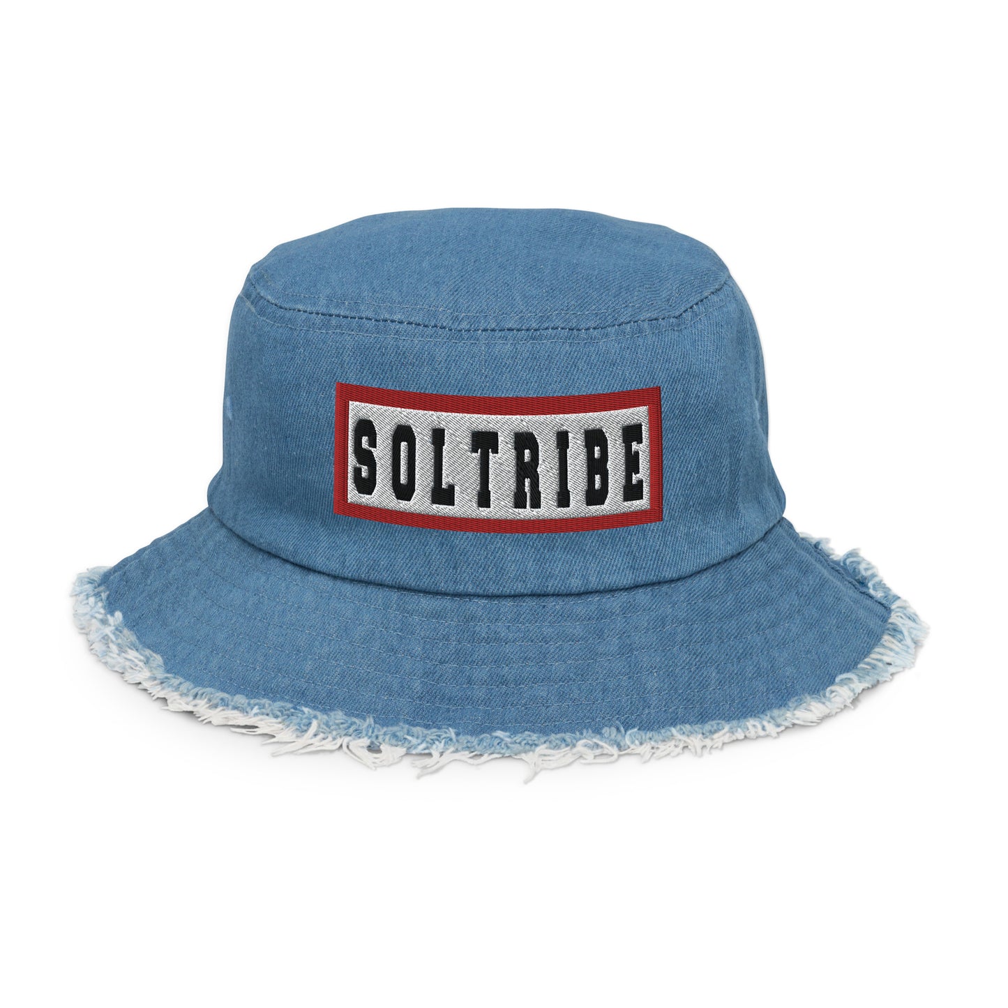 SOL-TRIBE Distressed denim bucket hat