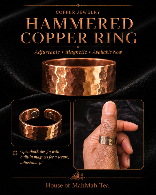 Hammered pure copper magnetic ring