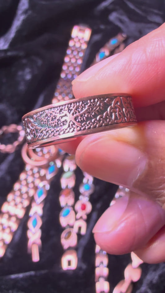 Sacred Tree Copper Magnetic Ring