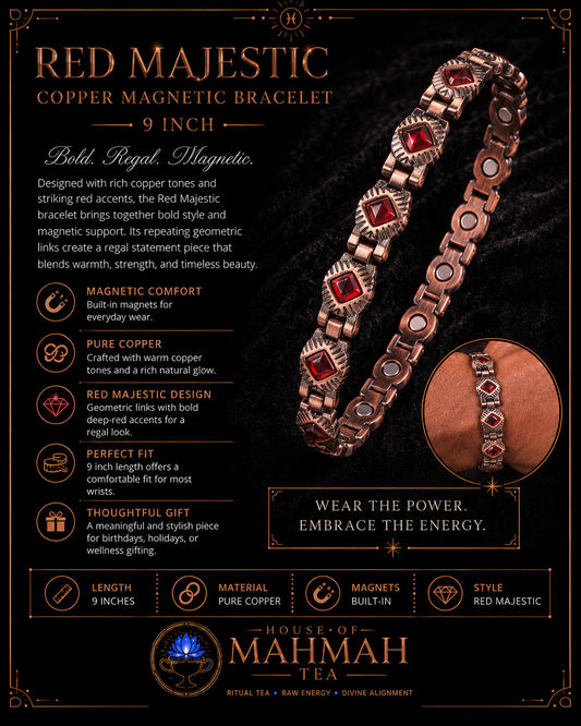 Red Majestic Copper Magnetic Bracelet — 9 Inch