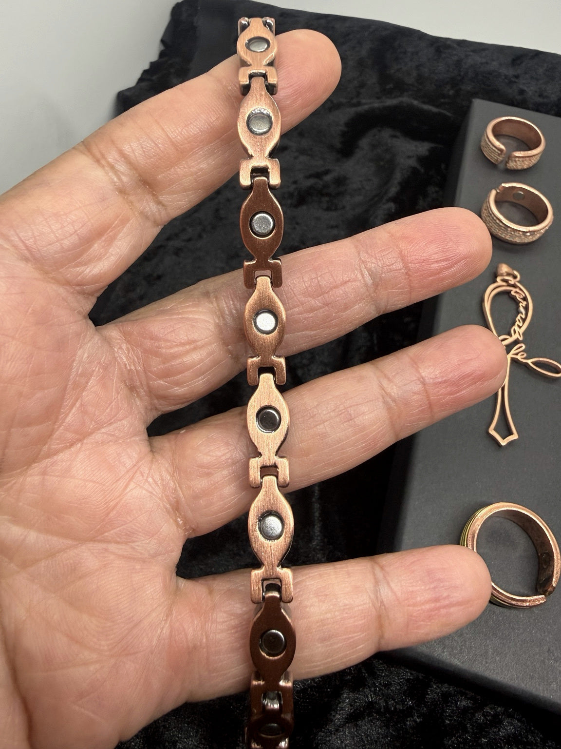 Back view showing the bracelet magnets