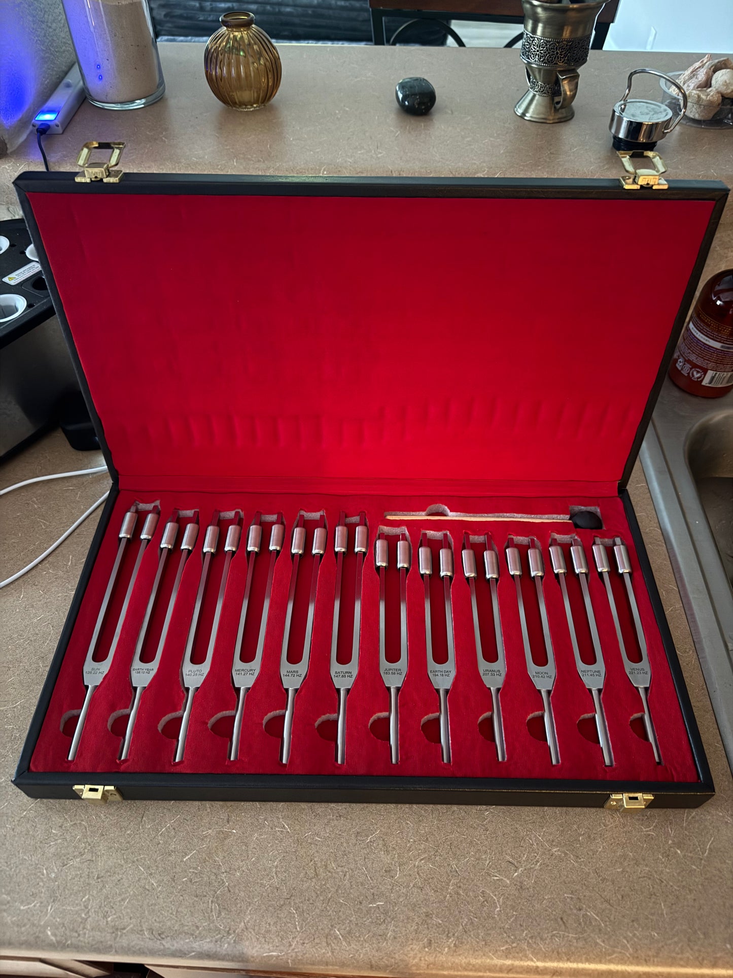 SACRED TONES™ Resonance Forks — 12-Piece Weighted Stainless Steel Planetary Set